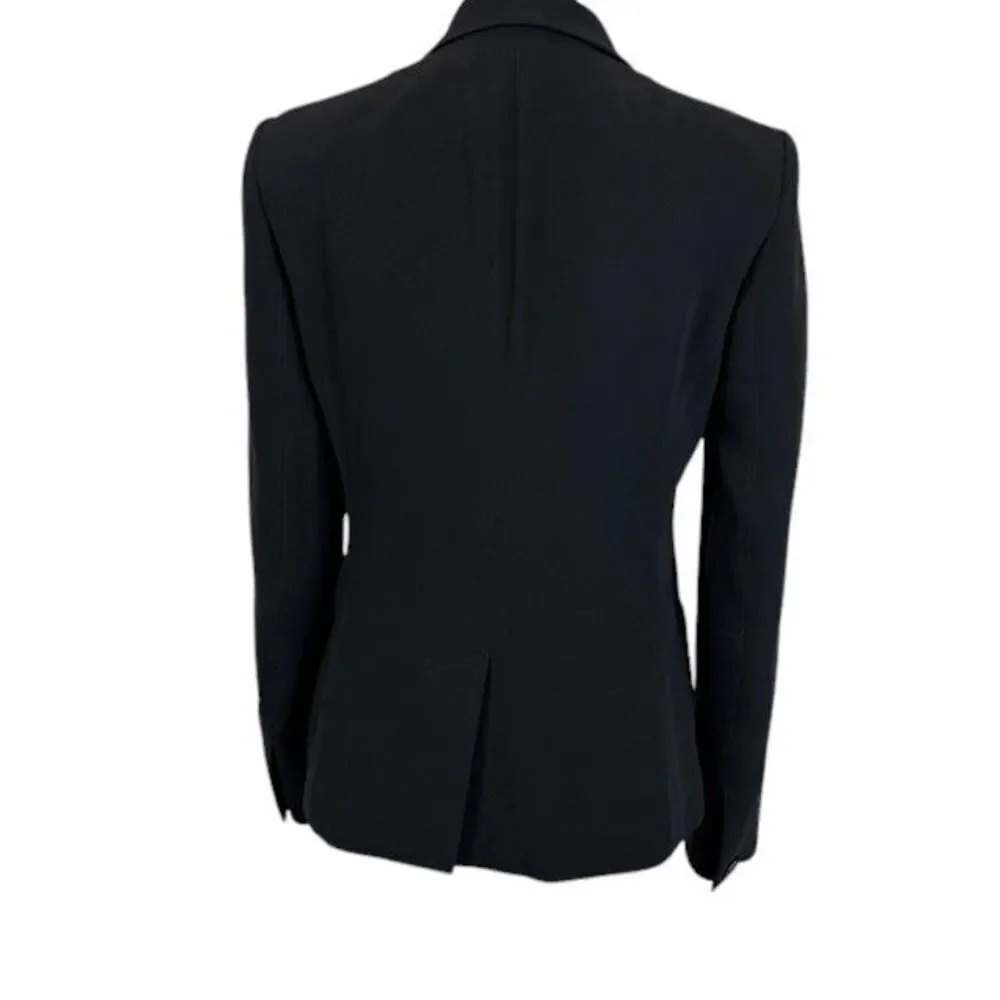 Rag & Bone Stretch Black Blazer Texture Lapel and Front Pocket Trim‎ Size 8